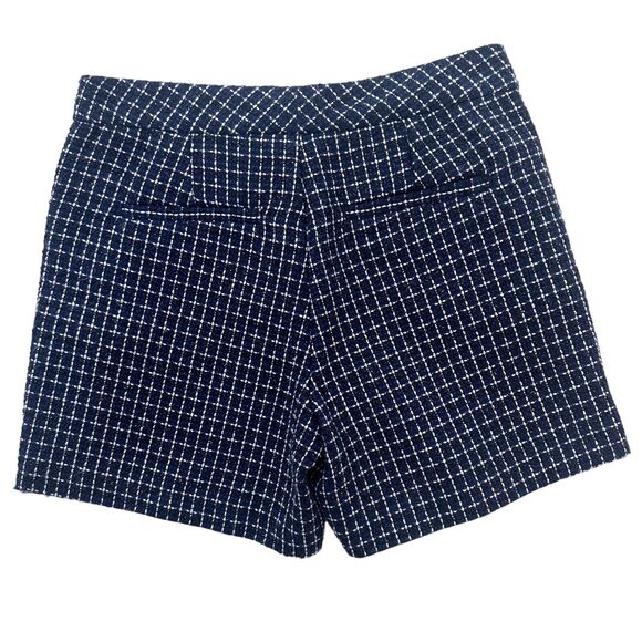 Lilly Pulitzer Gretchen High Rise Tweed Shorts Womens 2 Navy Blue Check - Picture 9 of 9